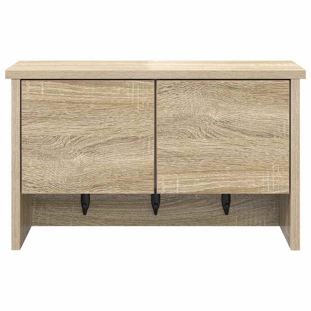 Wandgemonteerde kapstok met plank Sonoma eiken 50 x 20 x 30 cm