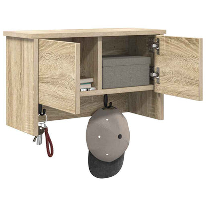 Wandgemonteerde kapstok met plank Sonoma eiken 50 x 20 x 30 cm