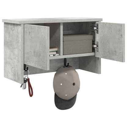Wandgemonteerde kapstok Betongrijs 50 x 20 x 30 cm Bewerkt hout