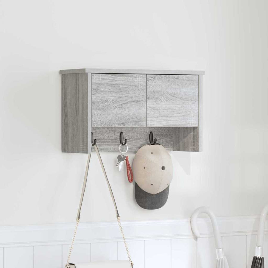 Wandgemonteerde kapstok met plank Grijs sonoma 50 x 20 x 30 cm