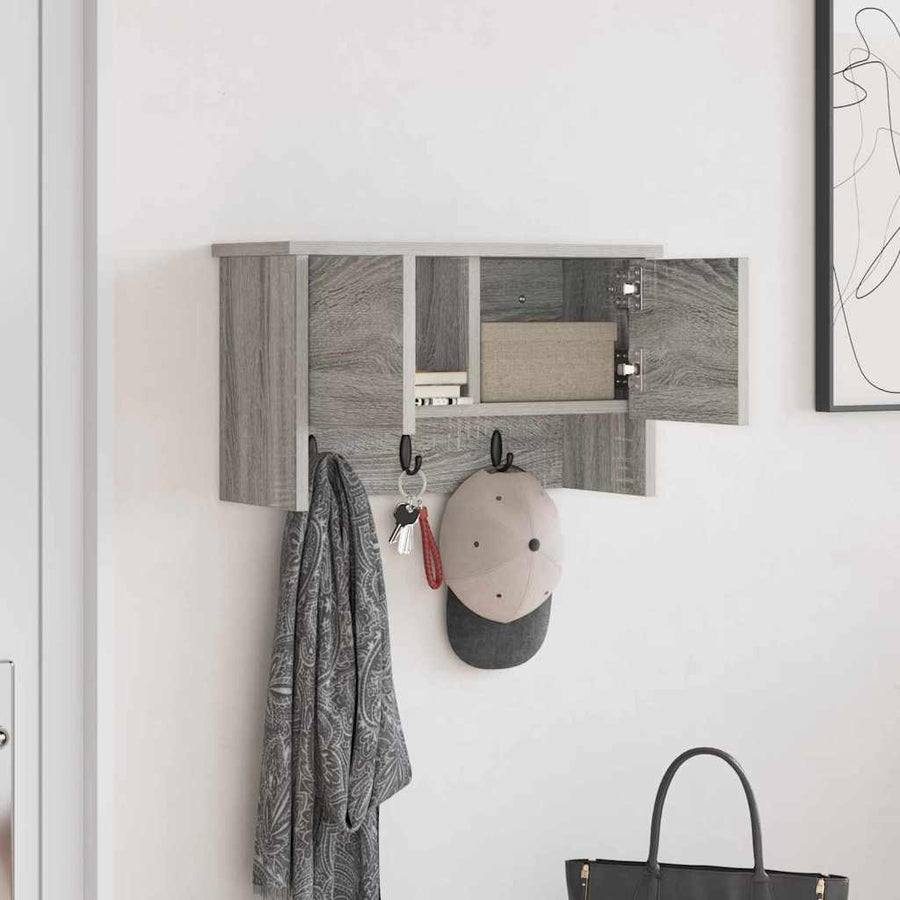 Wandgemonteerde kapstok met plank Grijs sonoma 50 x 20 x 30 cm