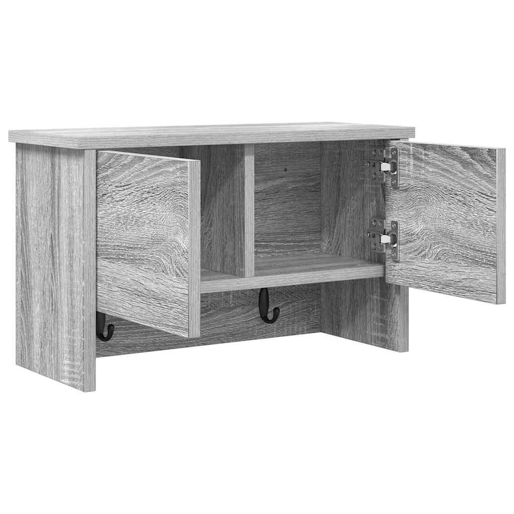 Wandgemonteerde kapstok met plank Grijs sonoma 50 x 20 x 30 cm