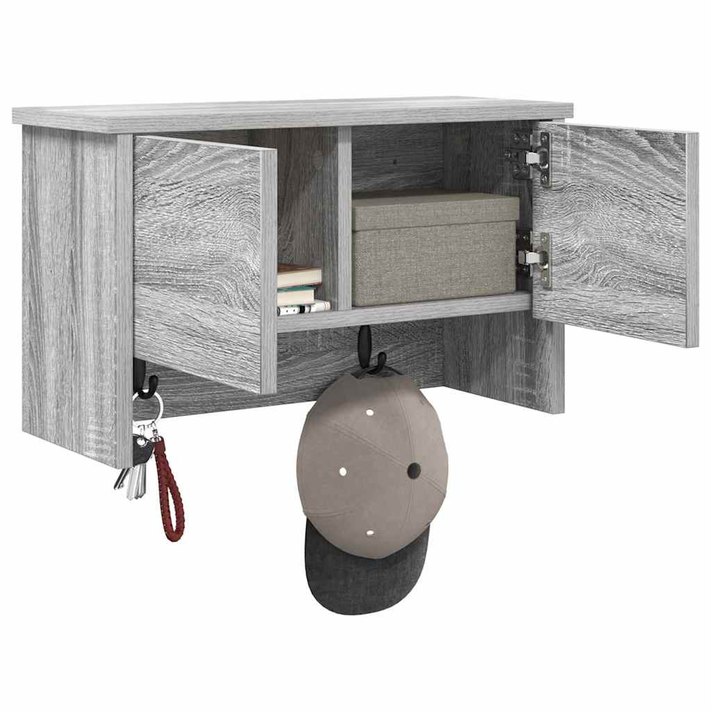Wandgemonteerde kapstok met plank Grijs sonoma 50 x 20 x 30 cm