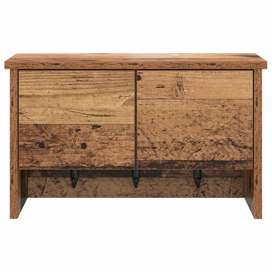 Wandgemonteerde kapstok Oud hout 50 x 20 x 30 cm Bewerkt hout