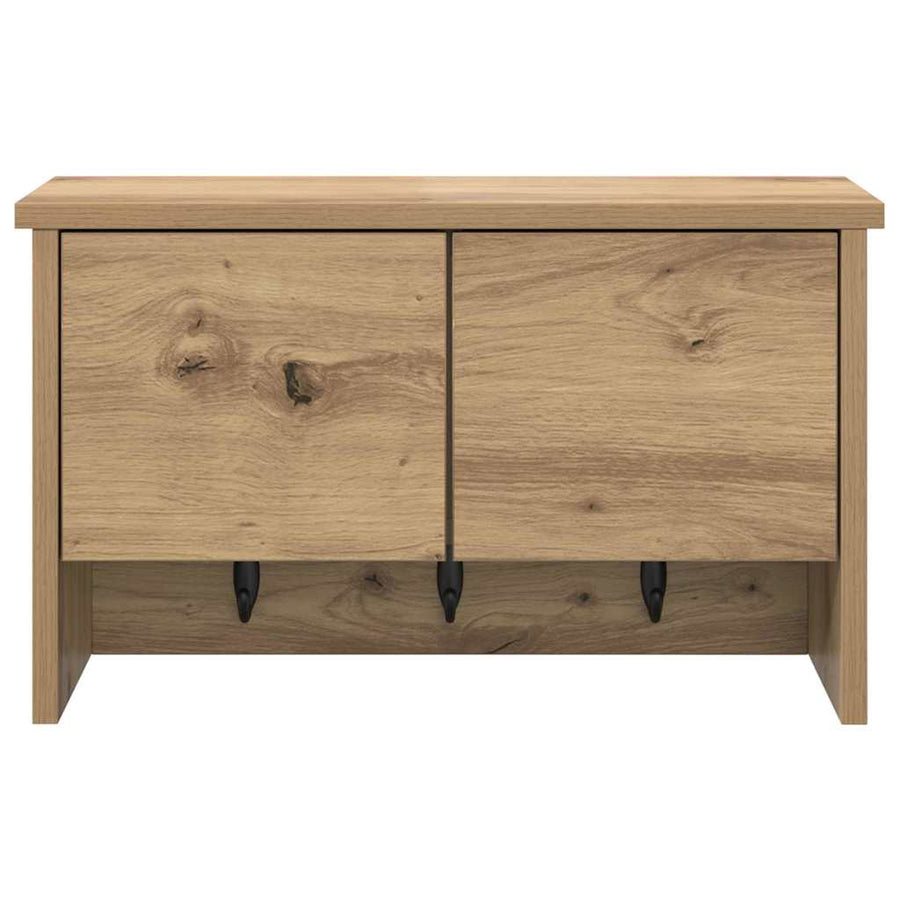Wandgemonteerde kapstok artisanaal eikenkleurig 50 x 20 x 30 cm