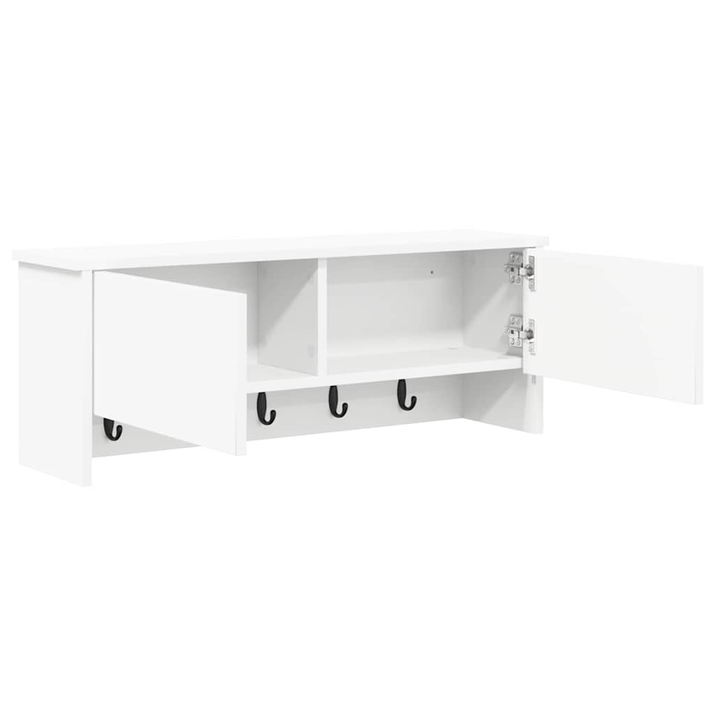 Wandgemonteerde kapstok Wit 80 x 20 x 30 cm Bewerkt hout
