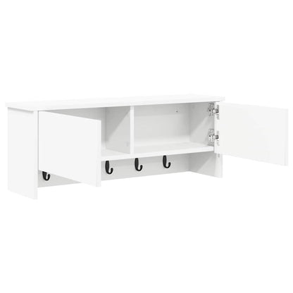 Wandgemonteerde kapstok Wit 80 x 20 x 30 cm Bewerkt hout
