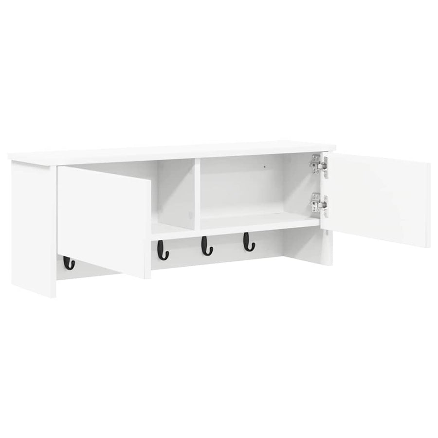 Wandgemonteerde kapstok Wit 80 x 20 x 30 cm Bewerkt hout