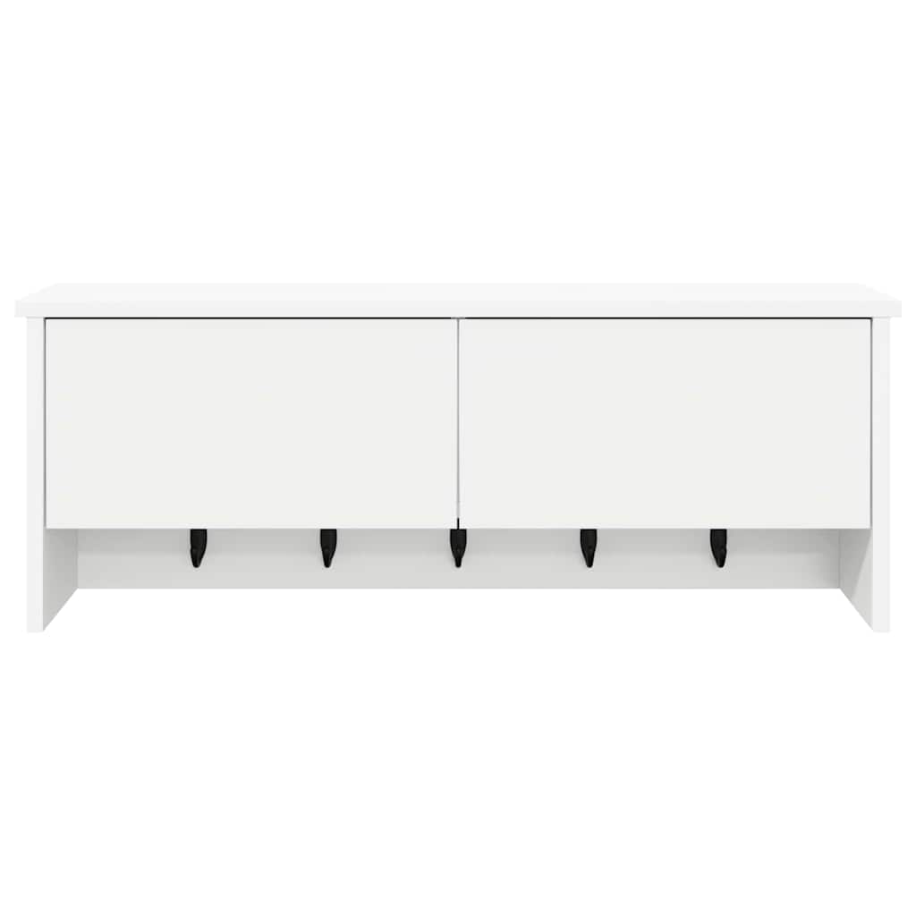 Wandgemonteerde kapstok Wit 80 x 20 x 30 cm Bewerkt hout