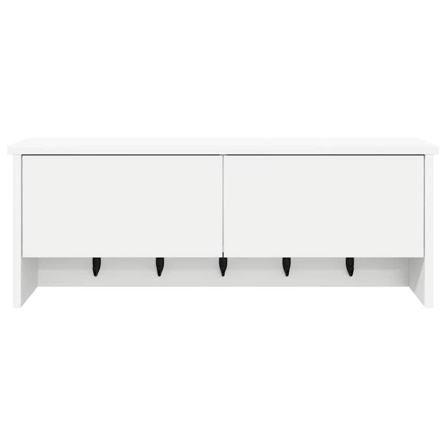 Wandgemonteerde kapstok Wit 80 x 20 x 30 cm Bewerkt hout