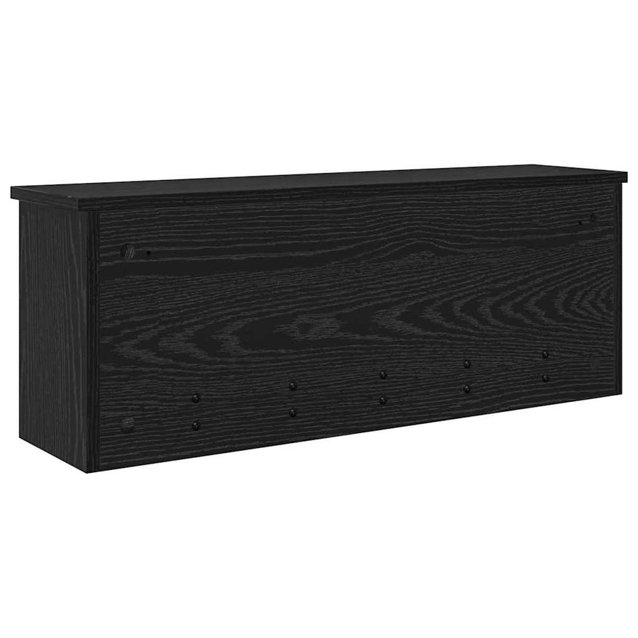 Wandgemonteerde kapstok met plank Zwart Eiken 80 x 20 x 30 cm