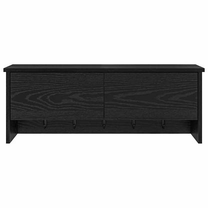 Wandgemonteerde kapstok met plank Zwart Eiken 80 x 20 x 30 cm