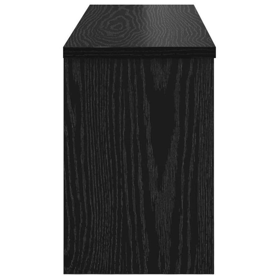 Wandgemonteerde kapstok met plank Zwart Eiken 80 x 20 x 30 cm