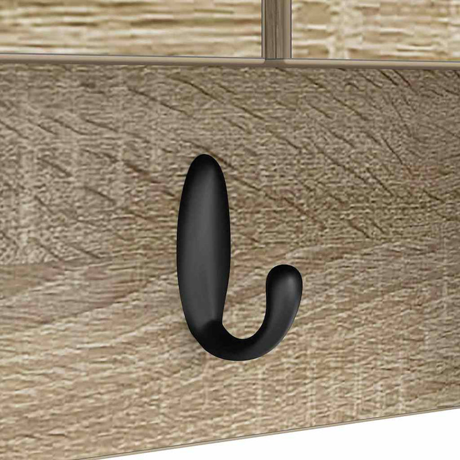 Wandgemonteerde kapstok met plank Sonoma eiken 80 x 20 x 30 cm