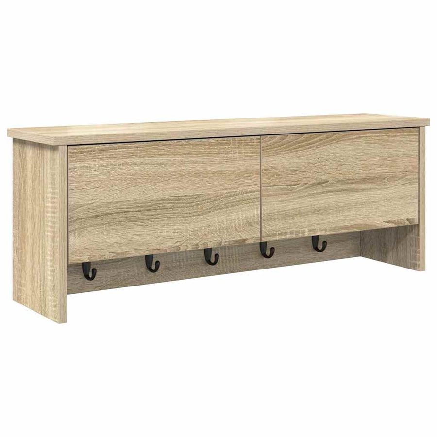 Wandgemonteerde kapstok met plank Sonoma eiken 80 x 20 x 30 cm