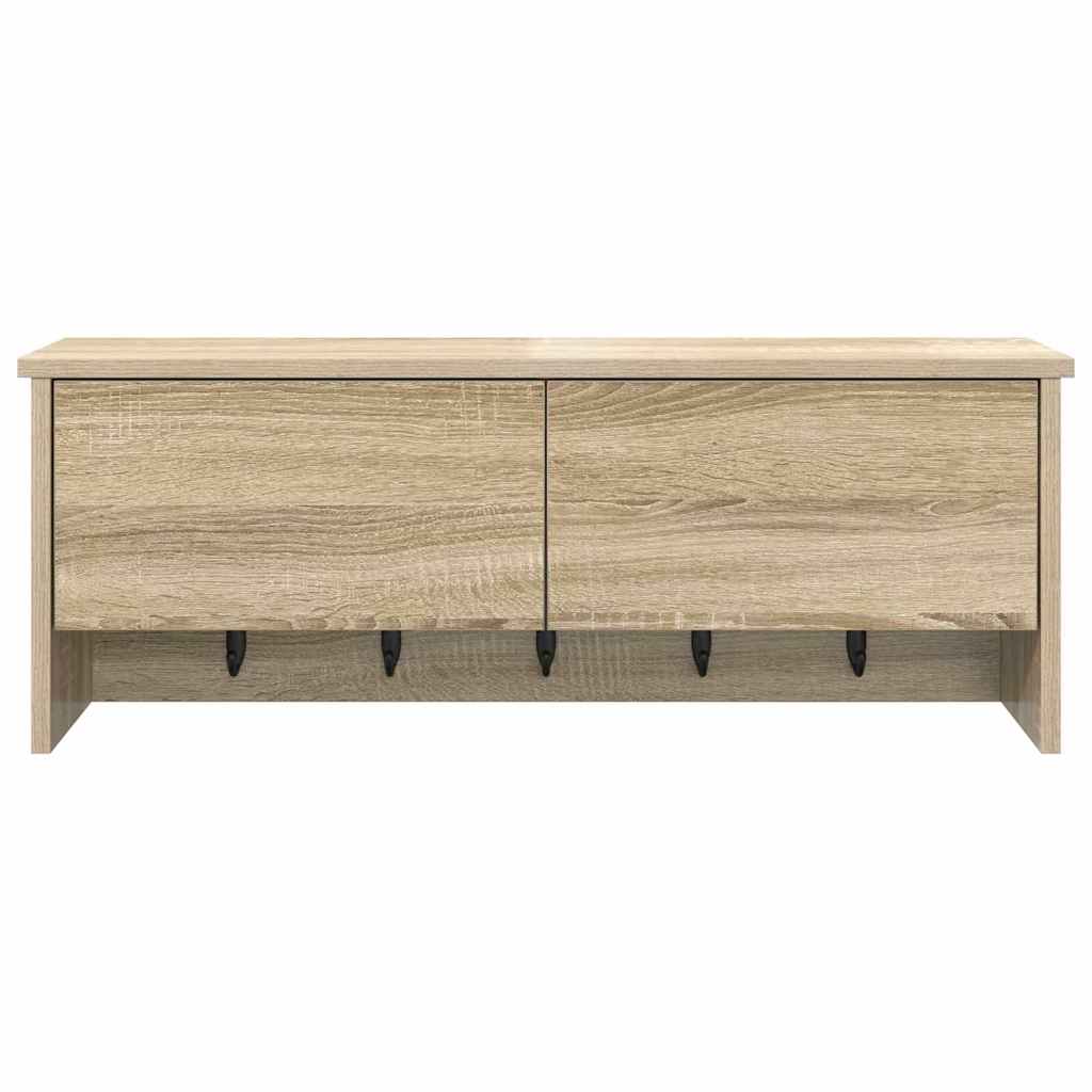 Wandgemonteerde kapstok met plank Sonoma eiken 80 x 20 x 30 cm