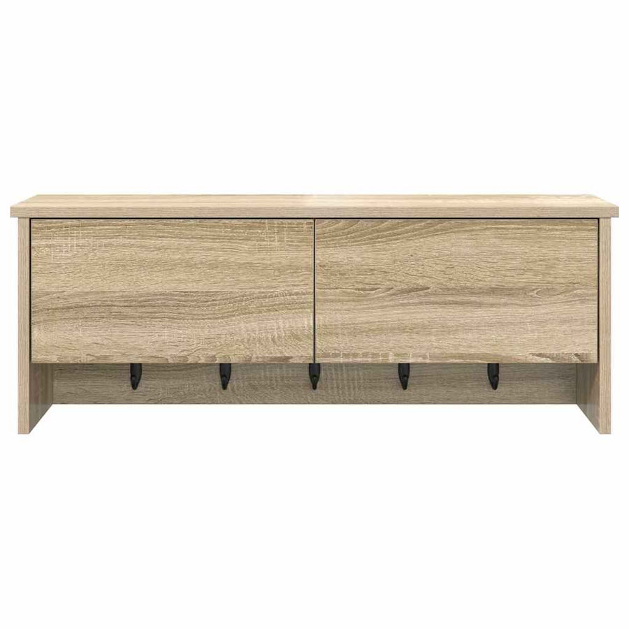 Wandgemonteerde kapstok met plank Sonoma eiken 80 x 20 x 30 cm