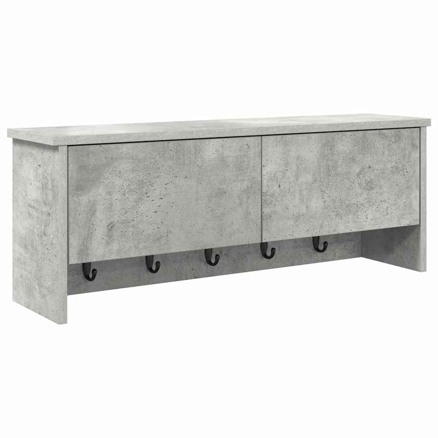 Wandgemonteerde kapstok met plank Beton Grijs 80 x 20 x 30 cm