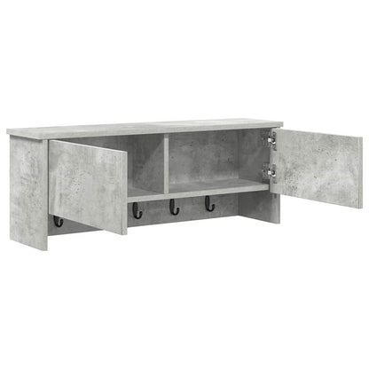 Wandgemonteerde kapstok met plank Beton Grijs 80 x 20 x 30 cm