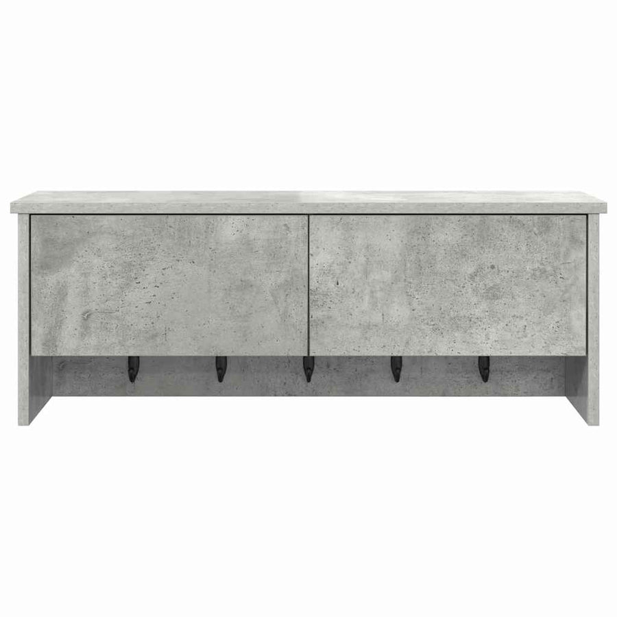 Wandgemonteerde kapstok met plank Beton Grijs 80 x 20 x 30 cm