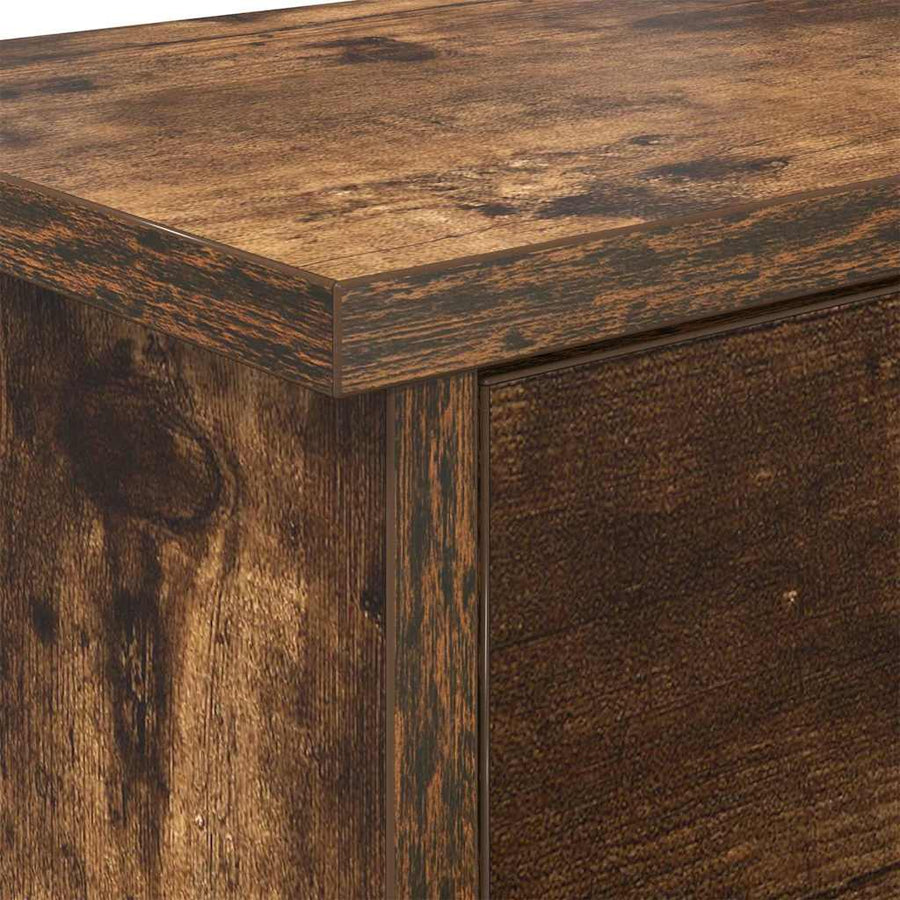 Wandgemonteerde kapstok met plank Gerookt eiken 80 x 20 x 30 cm