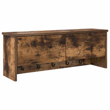 Wandgemonteerde kapstok met plank Gerookt eiken 80 x 20 x 30 cm