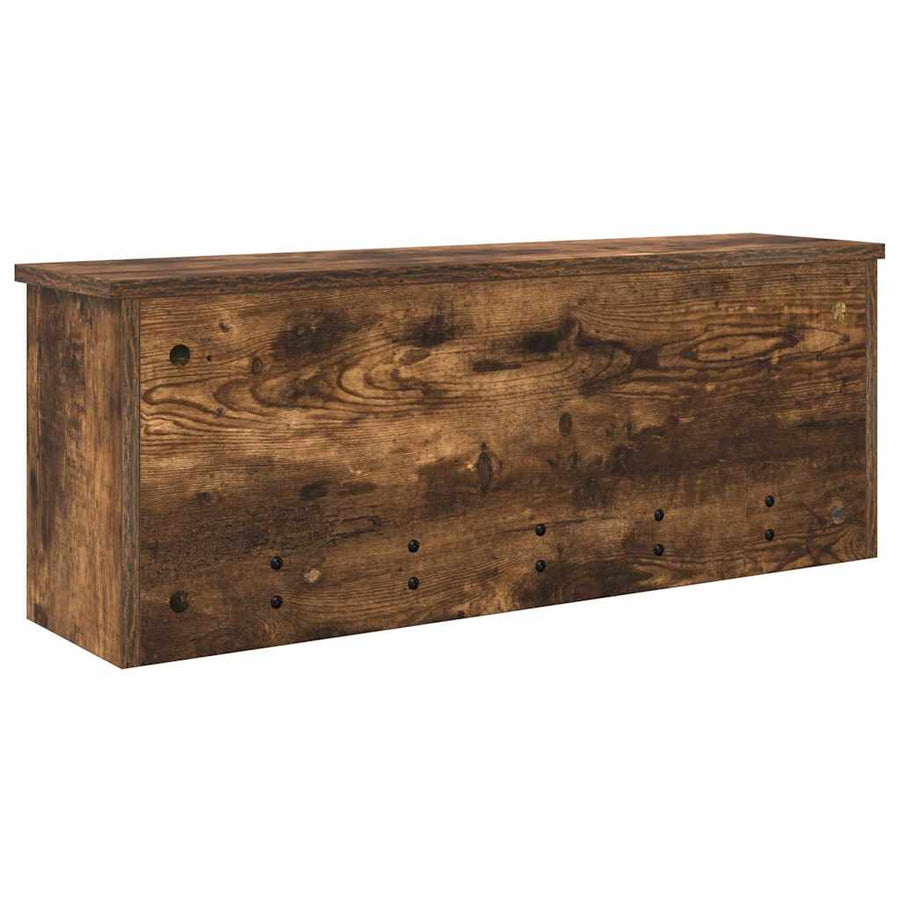 Wandgemonteerde kapstok met plank Gerookt eiken 80 x 20 x 30 cm