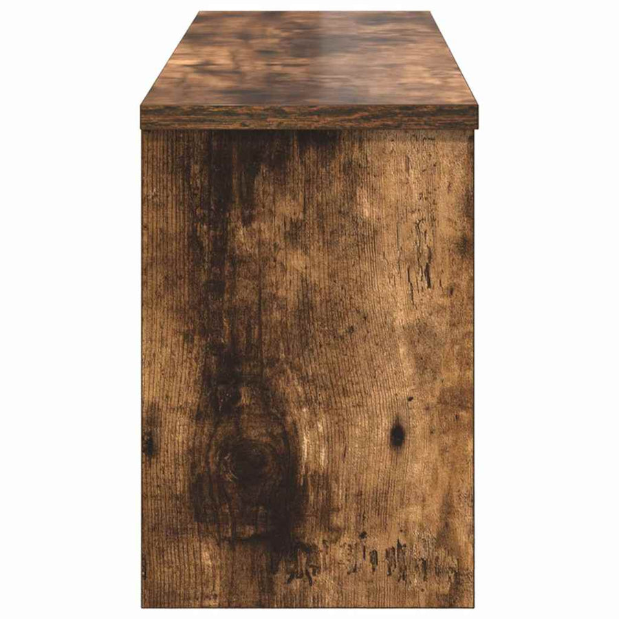 Wandgemonteerde kapstok met plank Gerookt eiken 80 x 20 x 30 cm