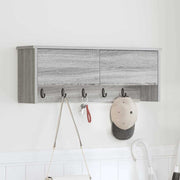 Wandkapstok met plank 80x20x30 cm grijs sonoma