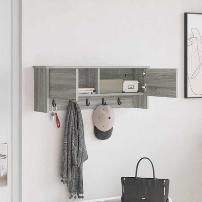 Wandgemonteerde kapstok met plank Grijs sonoma 80 x 20 x 30 cm