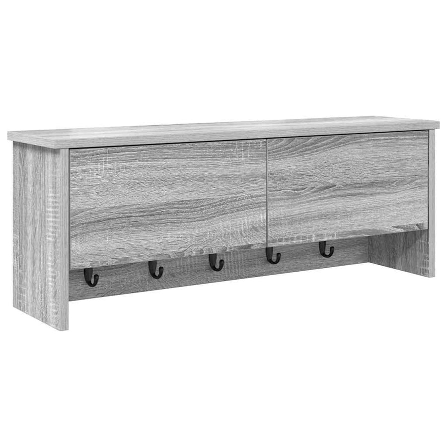 Wandgemonteerde kapstok met plank Grijs sonoma 80 x 20 x 30 cm
