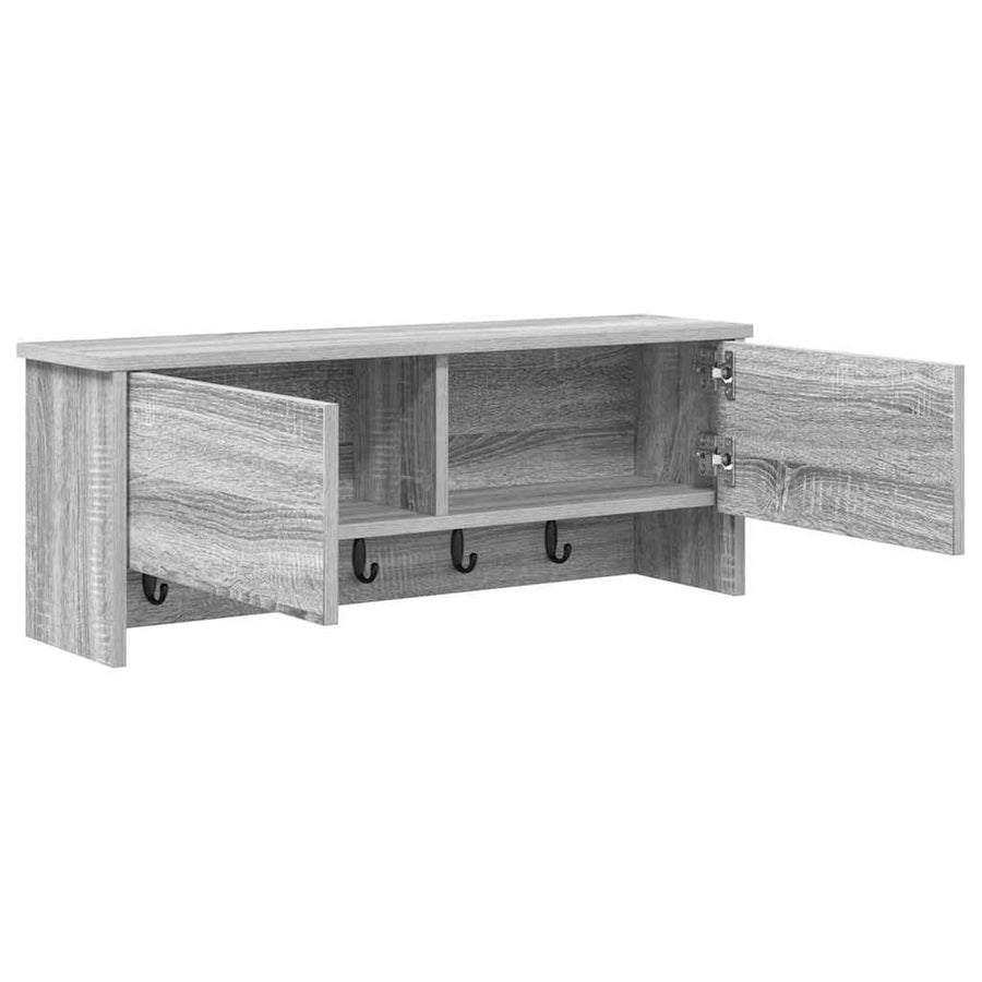 Wandgemonteerde kapstok met plank Grijs sonoma 80 x 20 x 30 cm