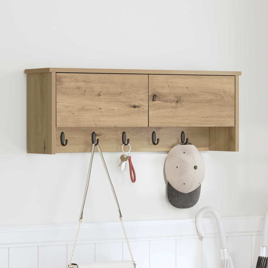 Wandgemonteerde Kapstok Met Plank Artisan Eiken 80 x 20 x 30 cm