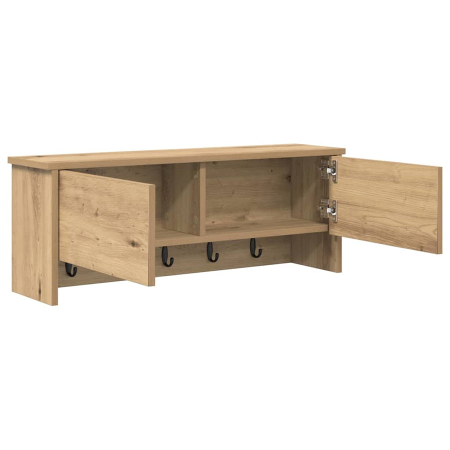 Wandgemonteerde Kapstok Met Plank Artisan Eiken 80 x 20 x 30 cm