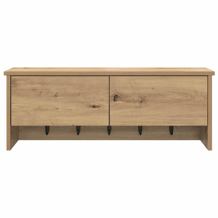 Wandgemonteerde Kapstok Met Plank Artisan Eiken 80 x 20 x 30 cm