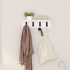 Wall-mounted coat rack White 40 x 10.5 x 10.5 cm Engineered wood