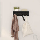 Wall-mounted Coat Rack Black Oak 40 x 10.5 x 10.5 cm