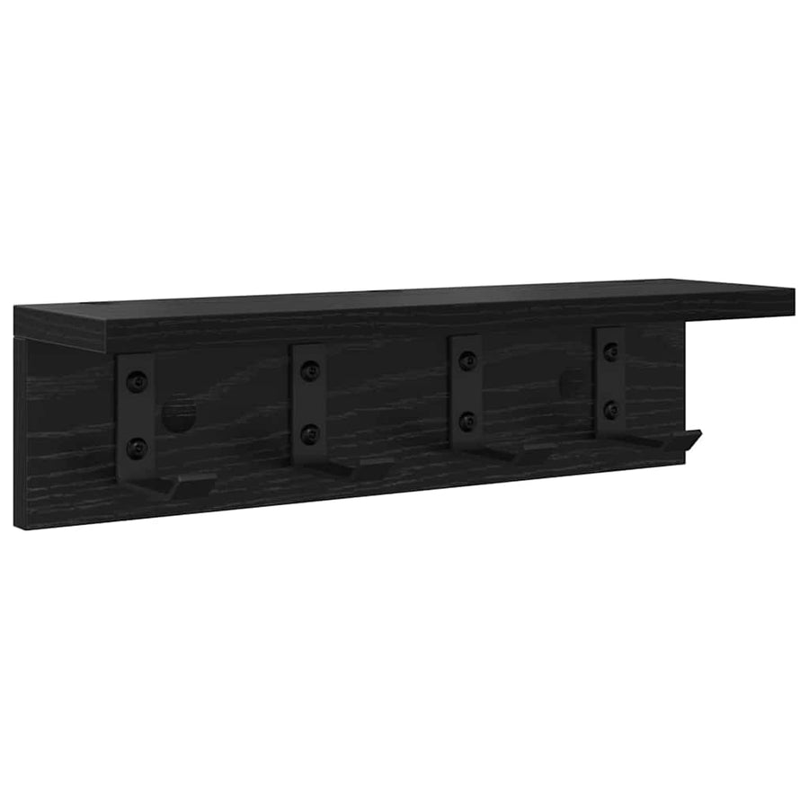 Wandgemonteerde kapstok Zwart eiken 40 x 10.5 x 10.5 cm
