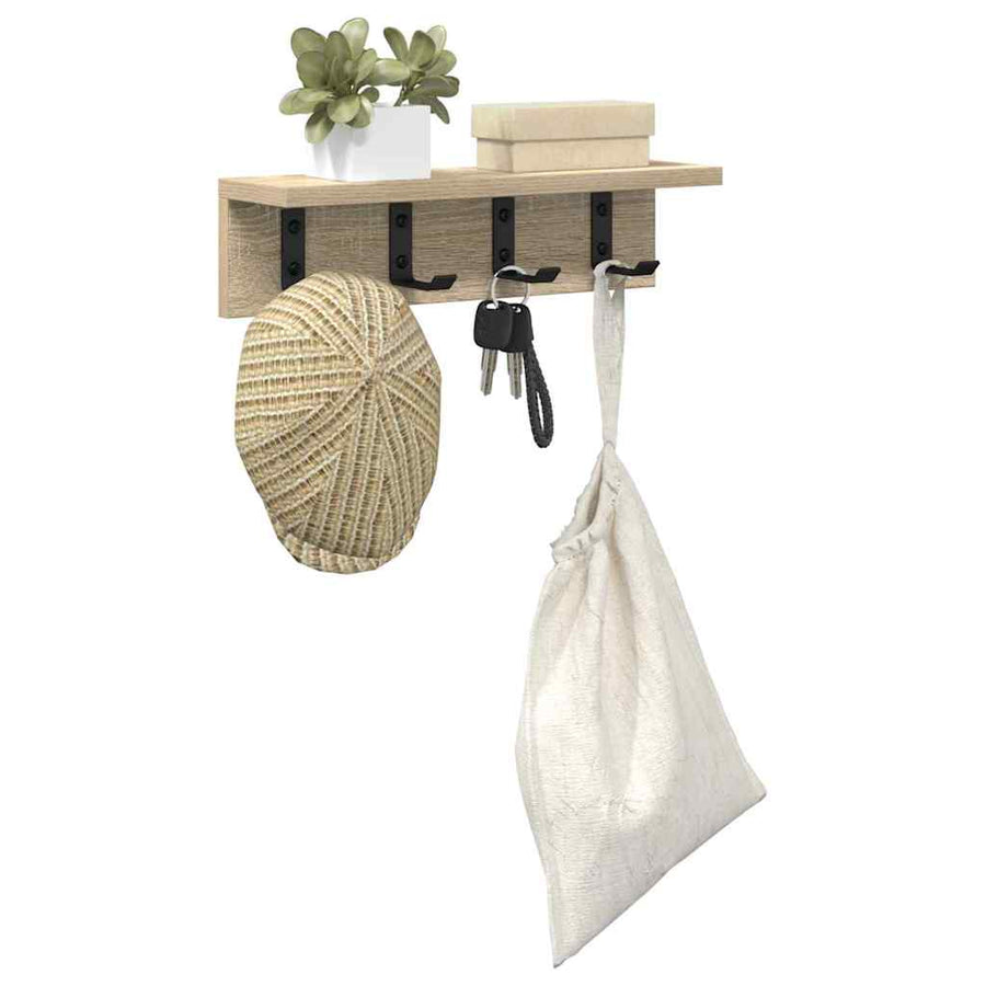 Wandgemonteerde kapstok Sonoma eiken 40 x 10.5 x 10.5 cm