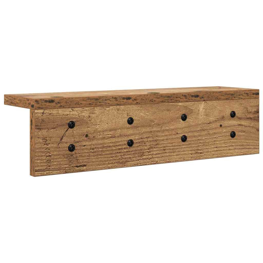 Wandgemonteerde Kapstok Met Opslag Oudhout 40 x 10,5 x 10,5 cm