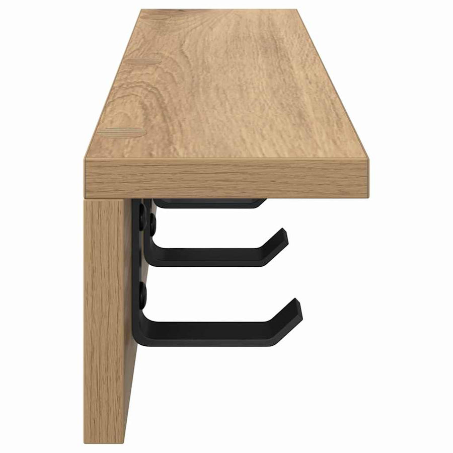 Wandgemonteerde Kapstok Met Plank Artisanaal Eikenkleurig