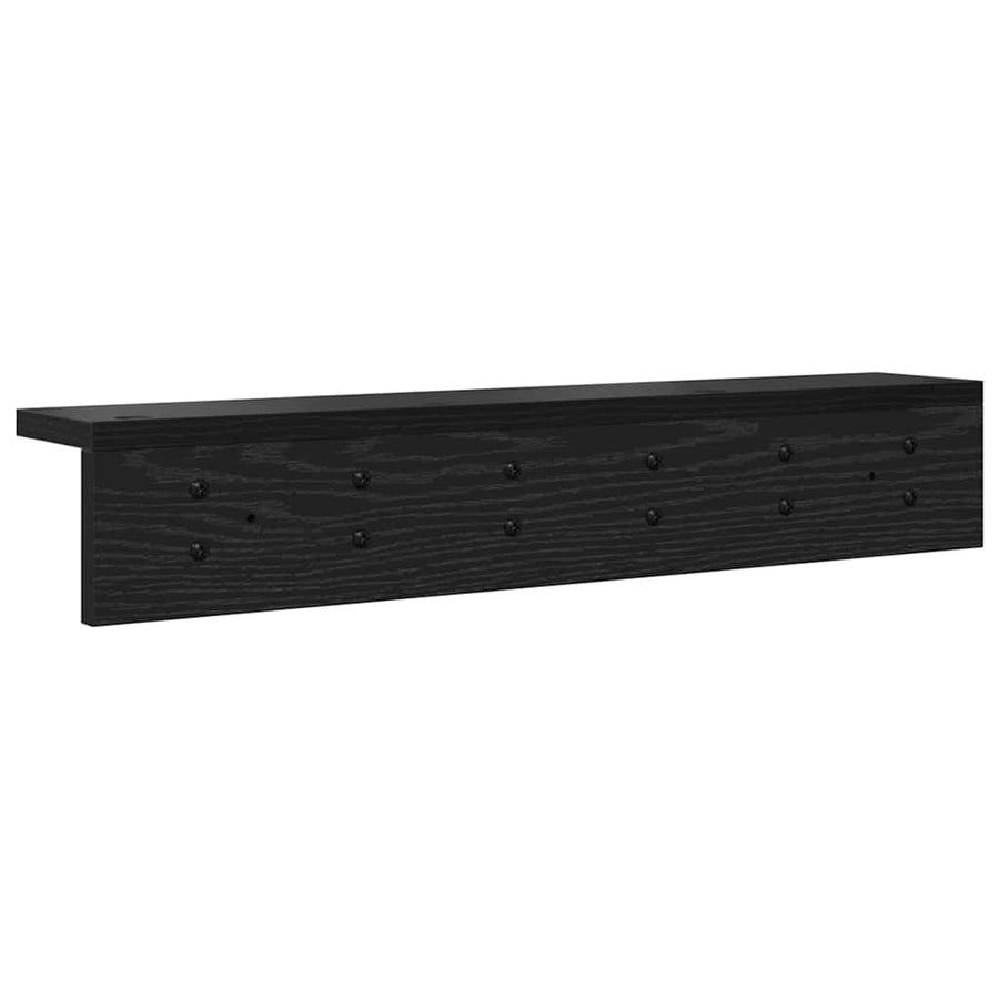 Wandgemonteerde kapstok Zwart eiken 60 x 10.5 x 10.5 cm