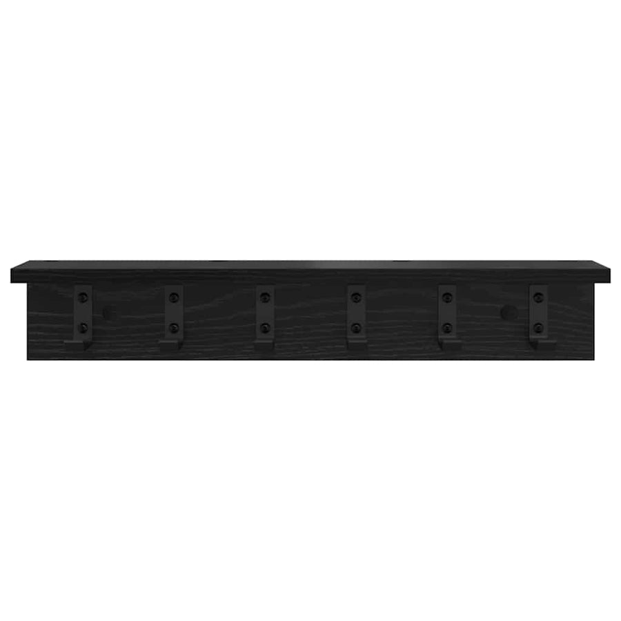Wandgemonteerde kapstok Zwart eiken 60 x 10.5 x 10.5 cm