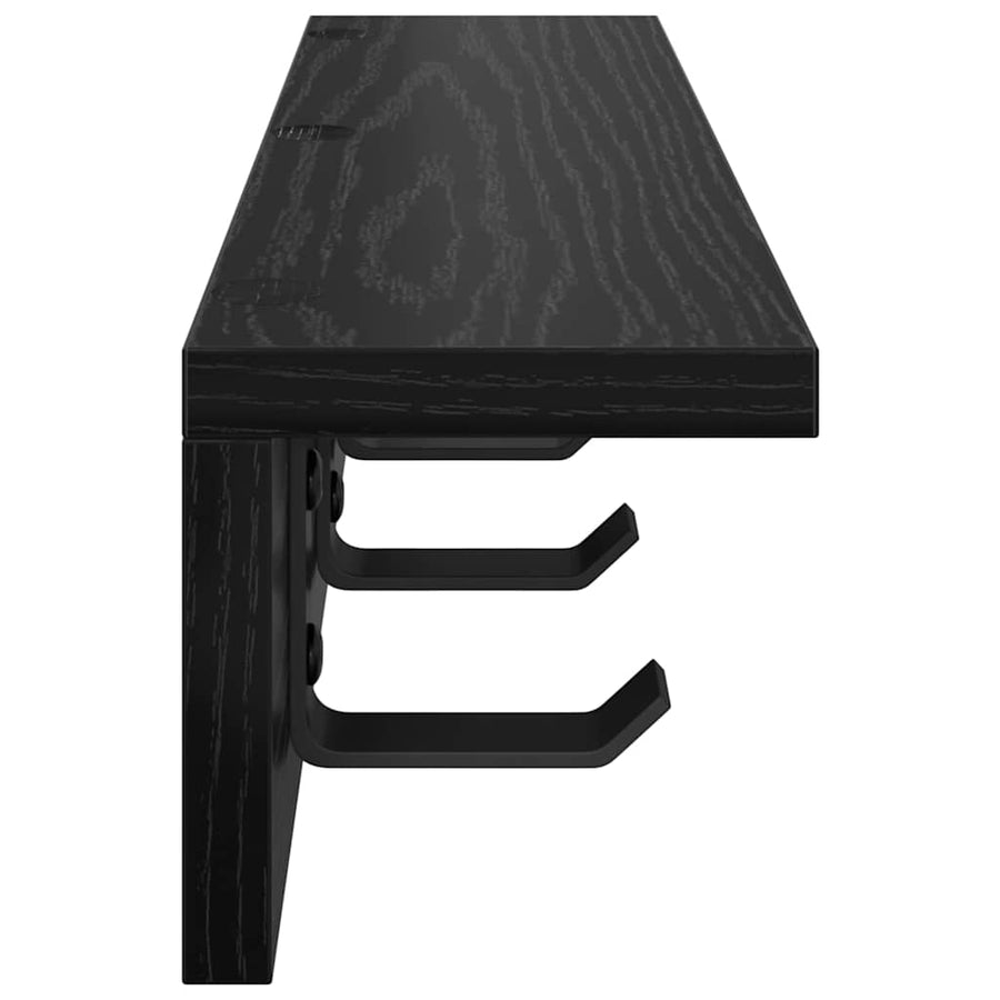 Wandgemonteerde kapstok Zwart eiken 60 x 10.5 x 10.5 cm