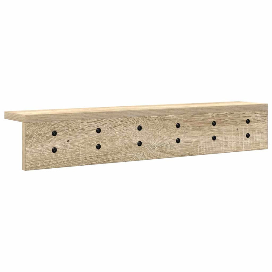 Wandgemonteerde kapstok Sonoma eiken 60 x 10.5 x 10.5 cm