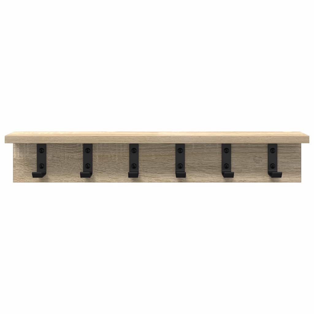 Wandgemonteerde kapstok Sonoma eiken 60 x 10.5 x 10.5 cm