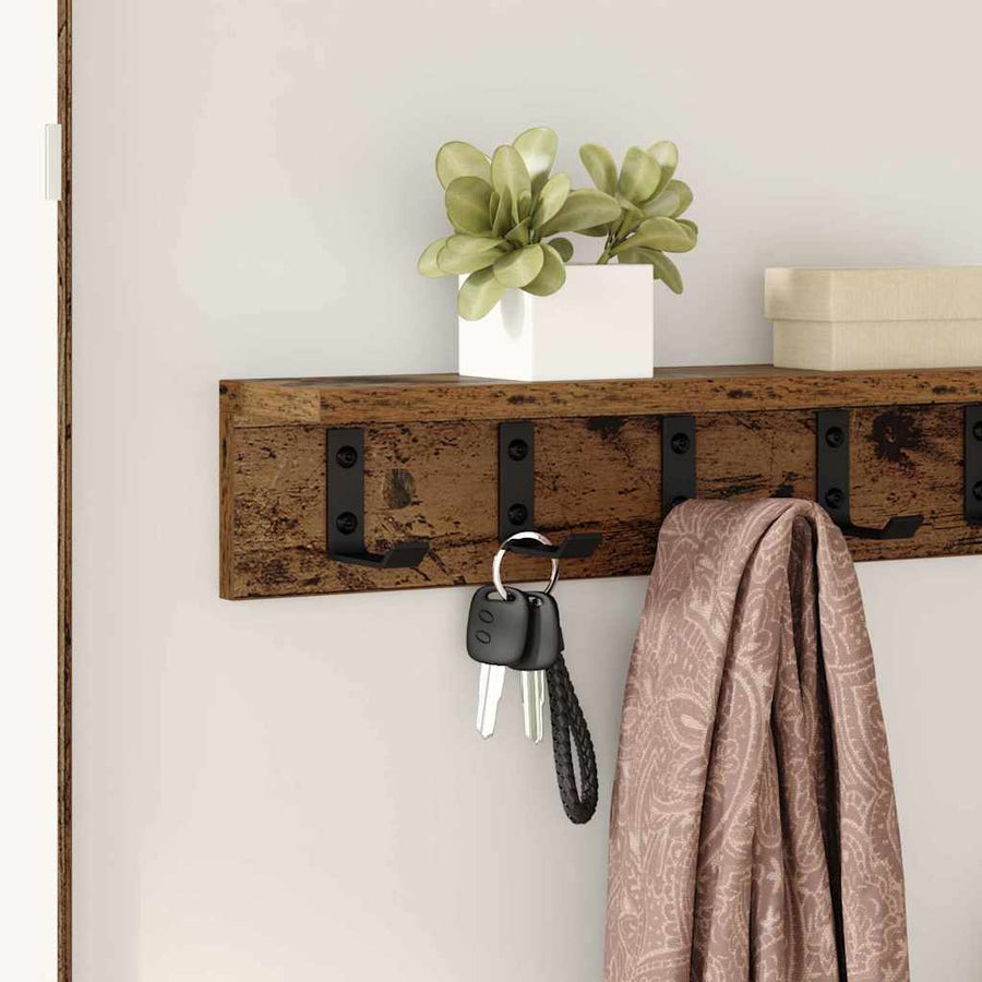 Wandgemonteerde Kapstok Met Plank 60 x 10.5 x 10.5 cm