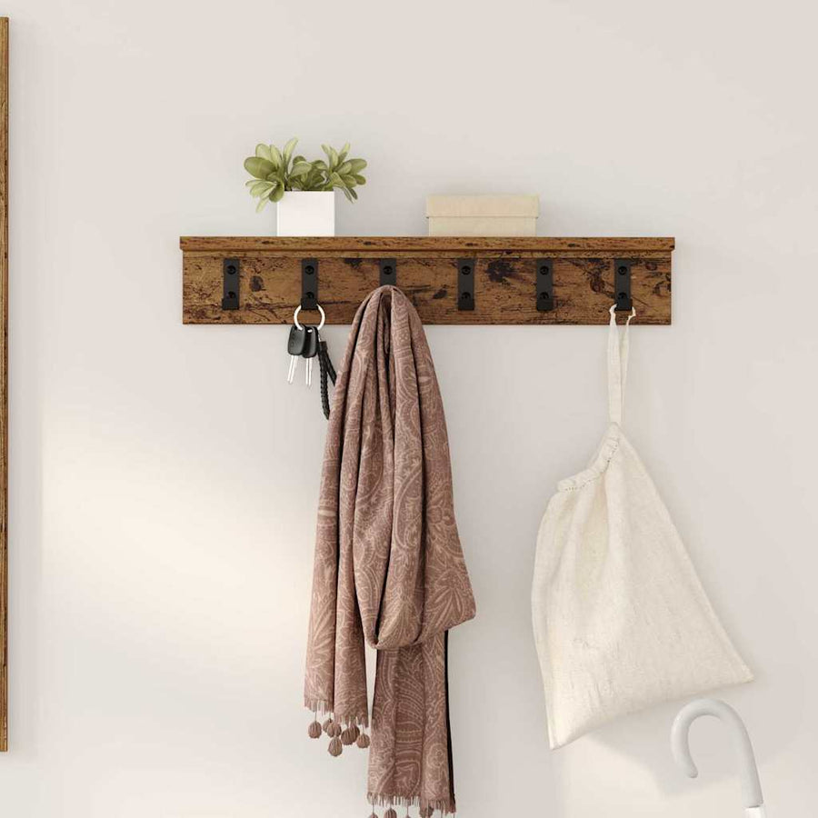 Wandgemonteerde Kapstok Met Plank 60 x 10.5 x 10.5 cm