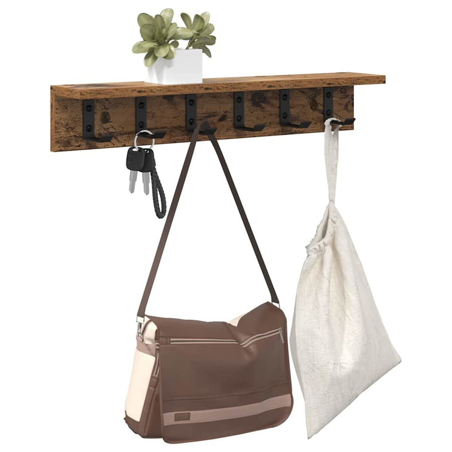 Wandgemonteerde Kapstok Met Plank 60 x 10.5 x 10.5 cm