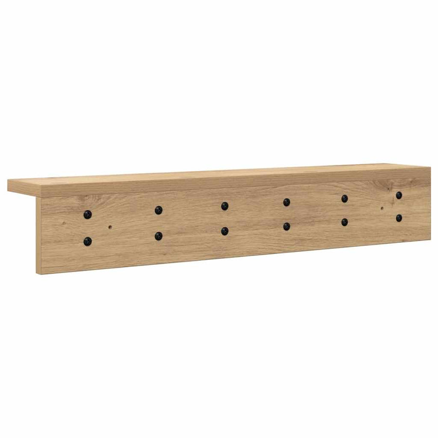 Wandgemonteerde Kapstok Met Plank Artisanaal Eikenkleurig